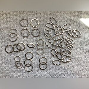 Silver base metal rings.